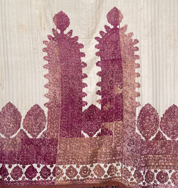 Antique Silk Embroidered Ceremonial Portier : Late C19th early C20th Rabat, Morocco