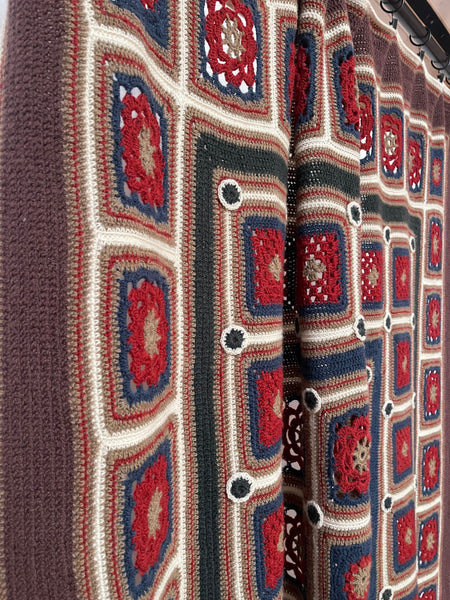 Handmade Crochet Patchwork Throw Blanket: C1960 Britain