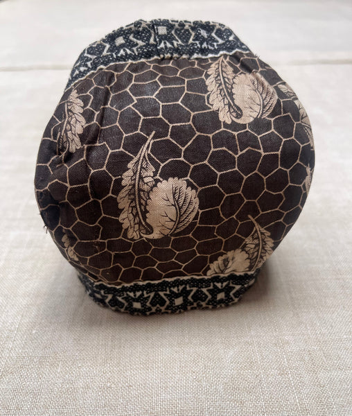 Antique Traditional Chintz Child’s Bonnet Collectable Costume: C19th Marken, Netherlands