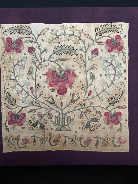 Traditional Ottoman Silk and metal thread embroidery: C19th Turkey