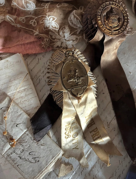 Collection Antique Silk Rosettes Ribbons Interior Decor: C20th Britain