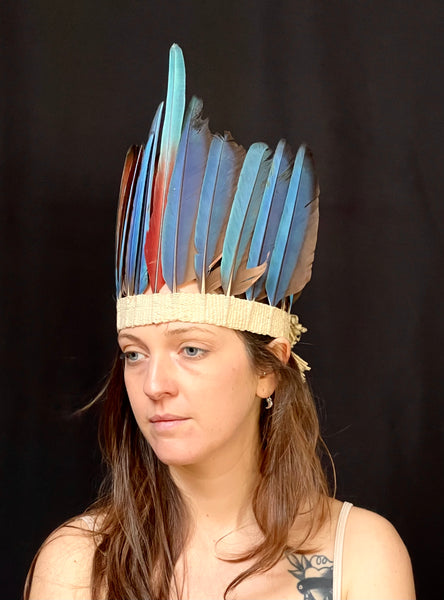 Collectable Amazonian Tribal Feather Headdress: C20th South America