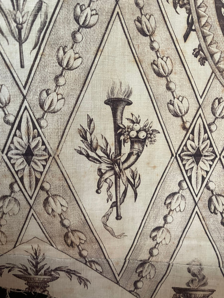 Toile de Jouy panel with cupids and Goddesses: C1800 France