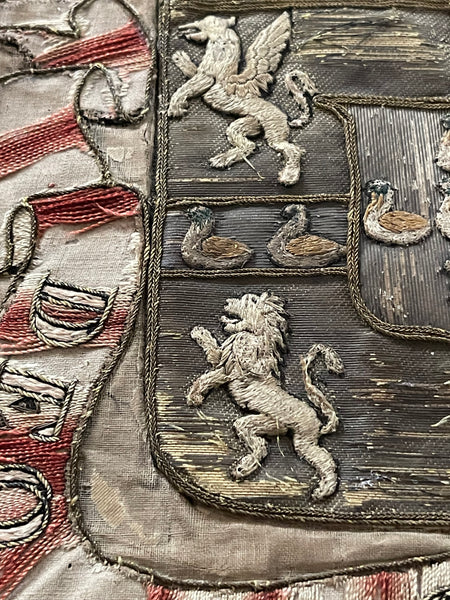 Antique Rare Ancient Embroidered Armorial Coat of Arms: C16th Europe