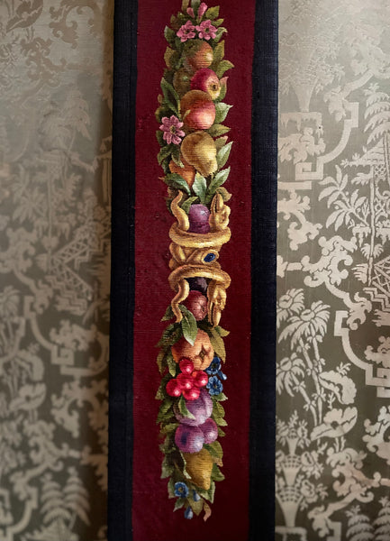 Fine Silk and Wool Tapestry Panel with Serpents and Fruit Museum Quality : C18th France