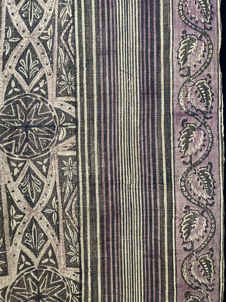 Antique English Arts and Crafts Block Printed Panel: C1910/20 Britain