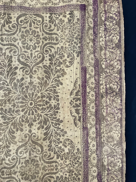 Antique English Arts and Crafts Block Printed Panel: C1910/20 Britain