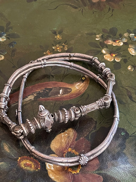 Antique Handmade Indian Tribal High Grade Silver Belt: C19th Rajasthan, Northern India