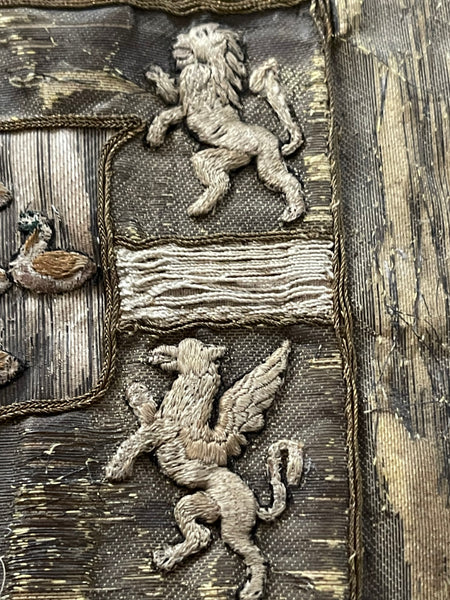 Antique Rare Ancient Embroidered Armorial Coat of Arms: C16th Europe
