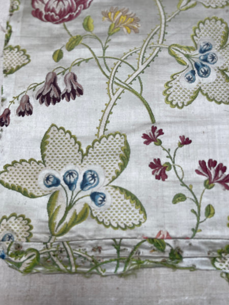 Antique Eighteenth Century Rococo Silk Brocade Panels: C18th Lyon, France