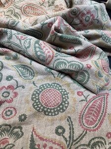 Arts and Crafts Hand Block Printed Folk Art Bedcover: C1910 Britain