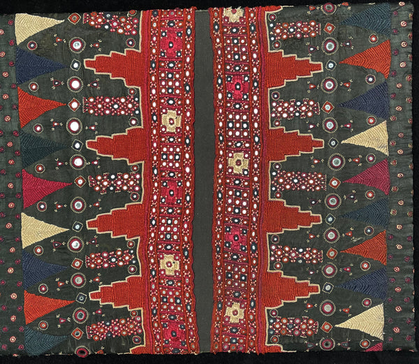 Fine Antique Silk Embroideries Shisha Mirrors: C19th Gujarat, India
