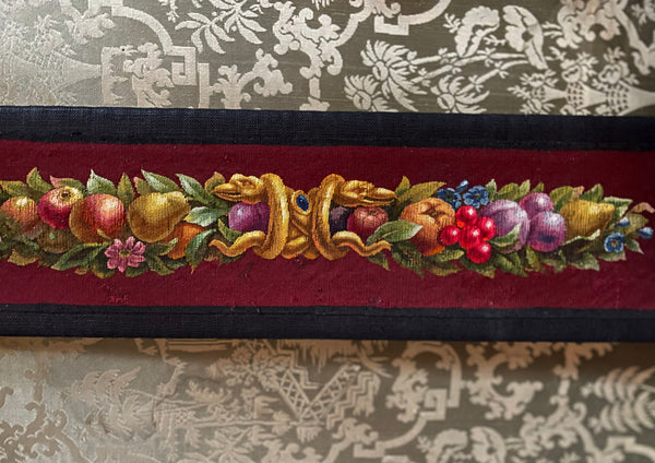 Fine Silk and Wool Tapestry Panel with Serpents and Fruit Museum Quality : C18th France