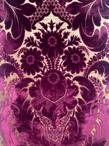 Rare Antique Cut Silk Velvet Panel Handmade Venetian Ciséle: 17th Century, Venice, Italy