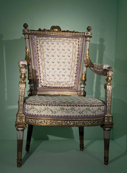 Antique Fine Hand Embroidered Chenille Panel Florals: C18th France