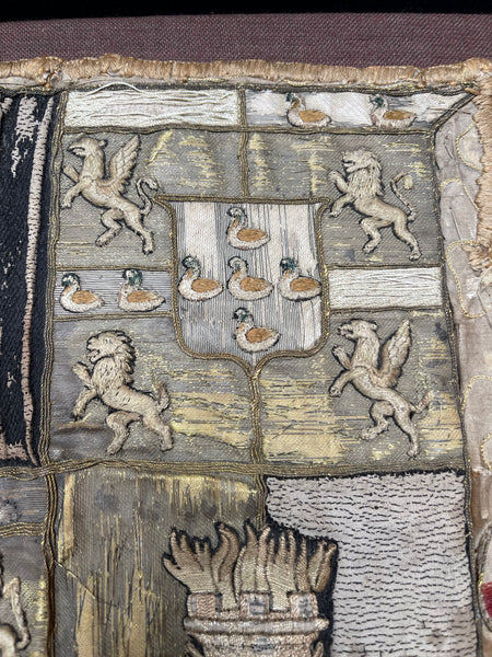 Antique Rare Ancient Embroidered Armorial Coat of Arms: C16th Europe