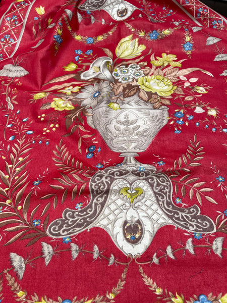 Pair Decorative Chinoiserie Panels with Urns and Florals: C20th Europe