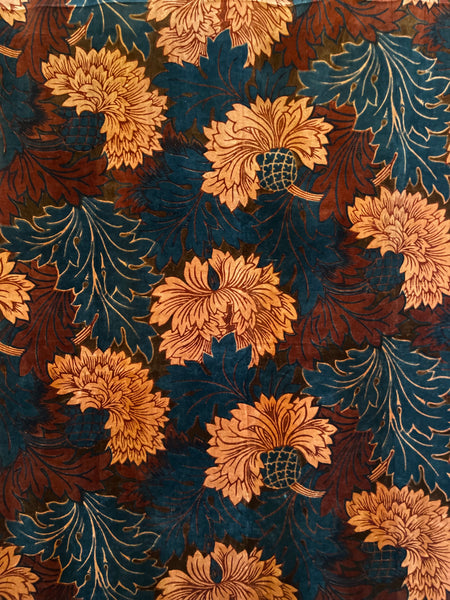 "Chrysanthemum" Velvet designed by Arts and Crafts textile artist Lindsay Butterfield: ca 1890s, Britain