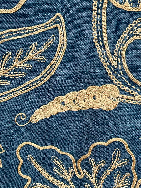 Antique Arts and Crafts Silk Embroidered Bedcover, Curtain,Wallhanging: C1900 Europe