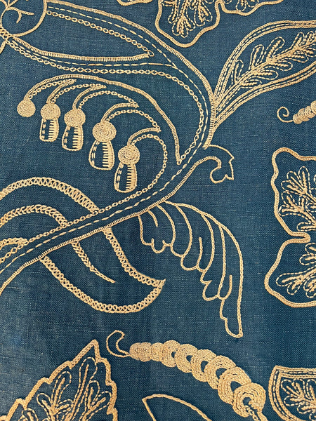 Antique Arts and Crafts Silk Embroidered Bedcover, Curtain,Wallhanging Museum Worthy: C1900 England