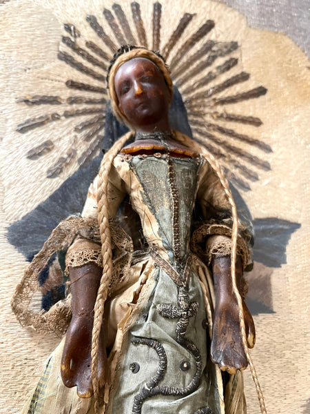 Rare Antique Wax Costume Figurine by Frères Guillot: C18th Nancy, France