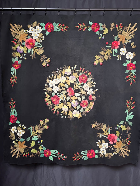 Traditional Folk Art Appliqué and Embroidered Wallhanging: C19th Muhu Island Estonia