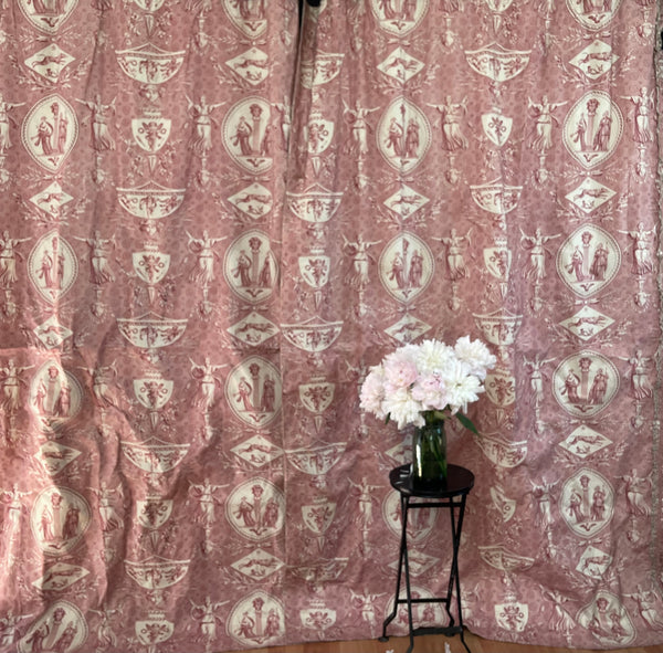 Antique Neo Classical Toile de Jouy Curtains Mulhouse ‘Pallas and Venus’: C19th France