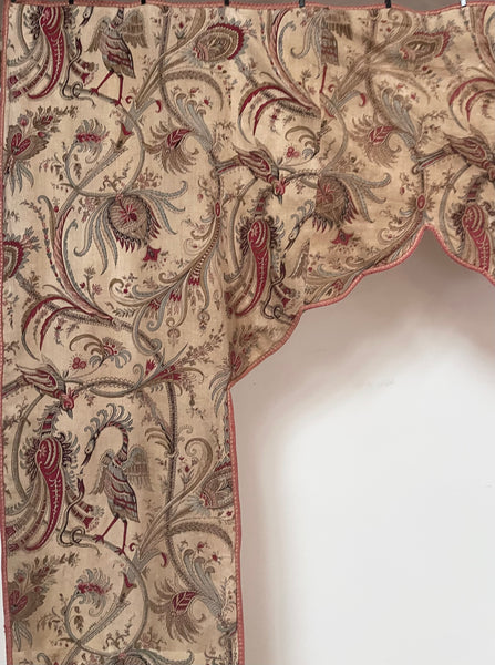 Antique Indienne Pelmet with Extraordinary Exotic Birds and Serpents : French C19th. 200 x 173cm
