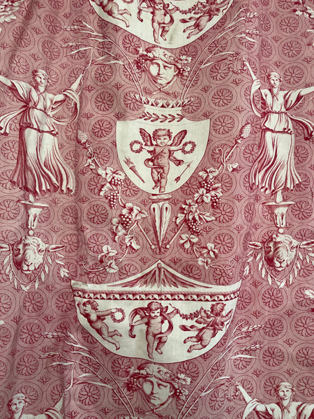 Antique Neo Classical Toile de Jouy Curtains Mulhouse ‘Pallas and Venus’: C19th France