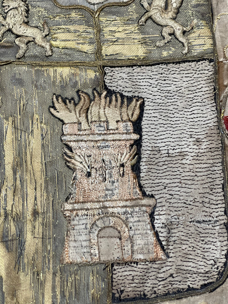 Antique Rare Ancient Embroidered Armorial Coat of Arms: C16th Europe
