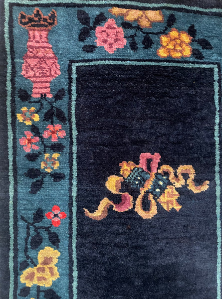 Pair Handmade Art Deco Chinoiserie Rugs: C1920s China