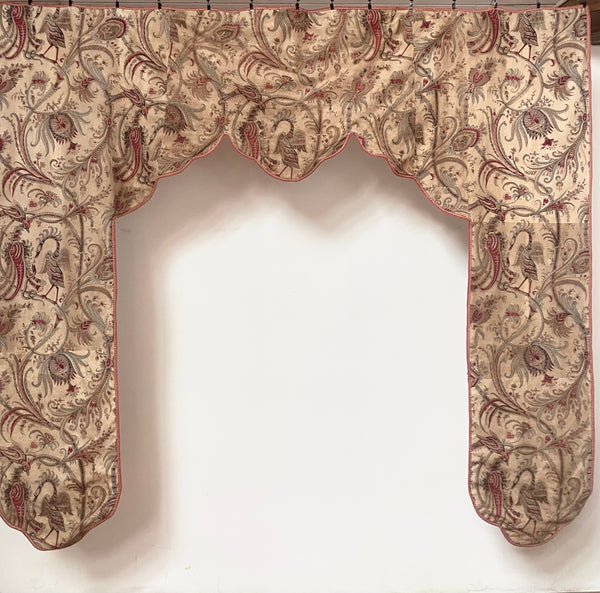 Antique Indienne Pelmet with Extraordinary Exotic Birds and Serpents : French C19th. 200 x 173cm