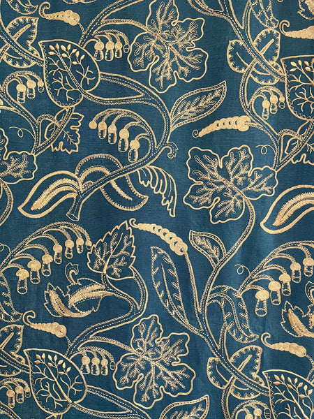 Antique Arts and Crafts Silk Embroidered Bedcover, Curtain,Wallhanging: C1900 Europe