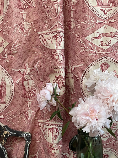 Antique Neo Classical Toile de Jouy Curtains Mulhouse ‘Pallas and Venus’: C19th France
