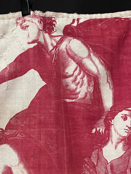 Antique Toile de Nantes ‘Chariot of Dawn’ Pelmet: C18th France