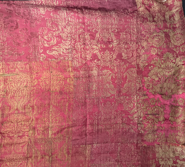 Italianate Silk Brocade Bedcover or Wallhanging: C17th Italy
