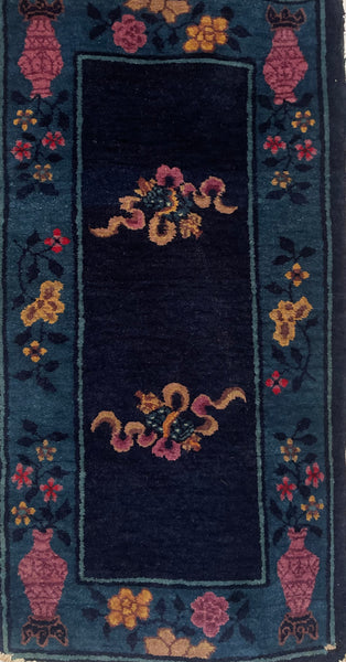 Pair Handmade Art Deco Chinoiserie Rugs: C1920s China