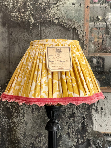 Handmade Antique Table Lampshade made with Antique Textiles: C19th France