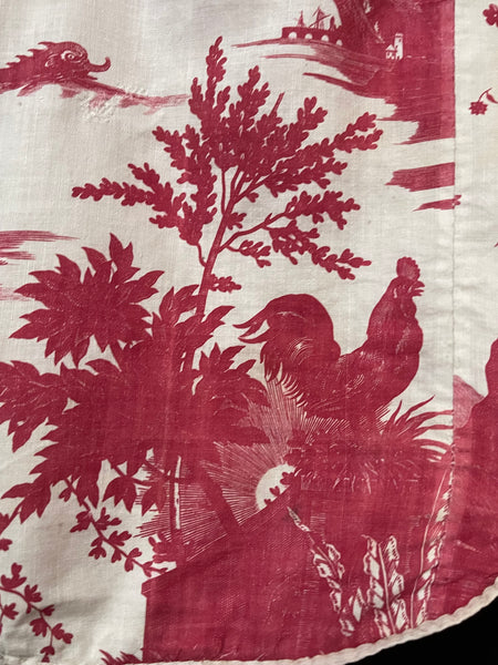 Antique Toile de Nantes ‘Chariot of Dawn’ Pelmet: C18th France