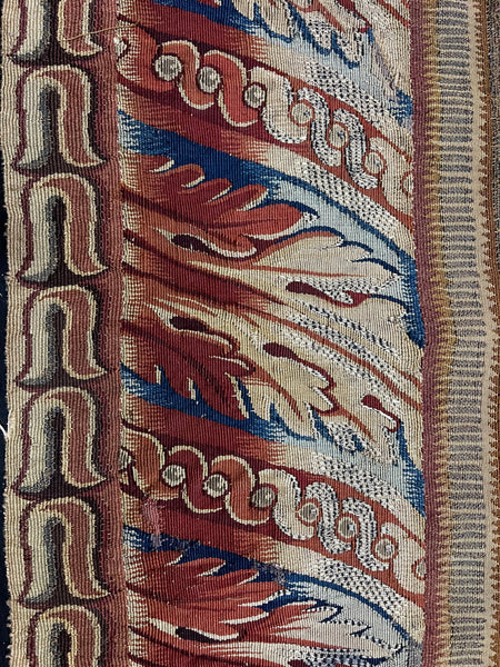 Rare Antique Aubusson Fine Tapestry Border: C18th France