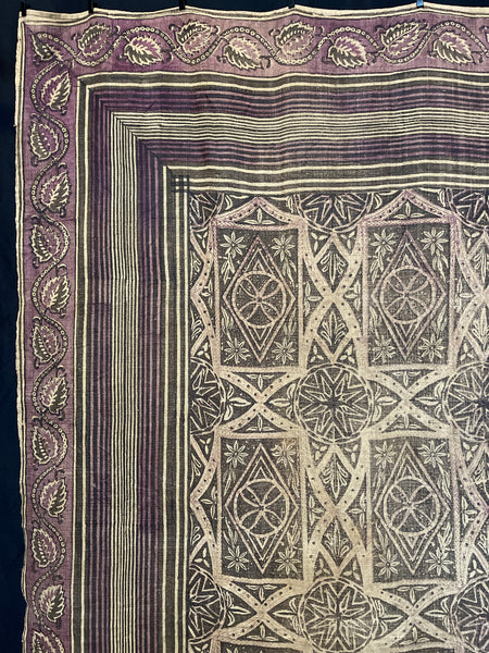Antique English Arts and Crafts Block Printed Panel: C1910/20 Britain