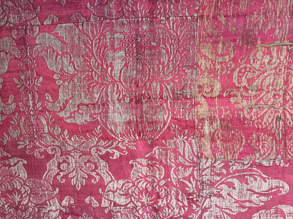 Italianate Silk Brocade Bedcover or Wallhanging: C17th Italy