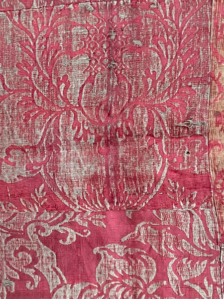 Italianate Silk Brocade Bedcover or Wallhanging: C17th Italy
