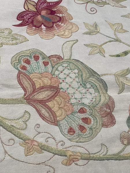 Antique Arts and Crafts Jacobean Revival Crewelwork Wallhanging with Tree of Life: C1900 Britain