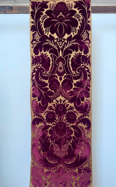 Rare Antique Cut Silk Velvet Panel Handmade Venetian Ciséle: 17th Century, Venice, Italy