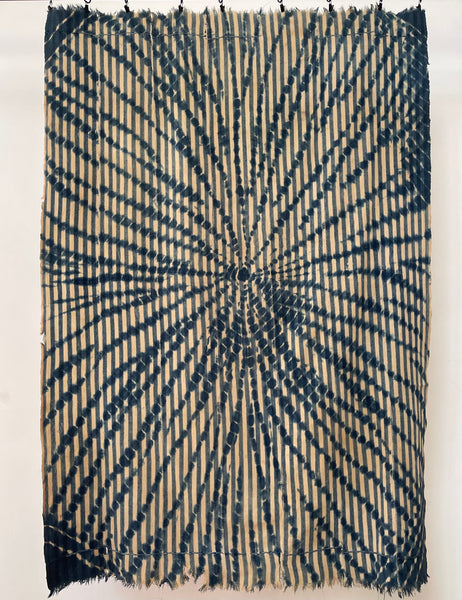 Antique Traditional Tie Dye Wallhanging Interior Decor: C1910 West Africa