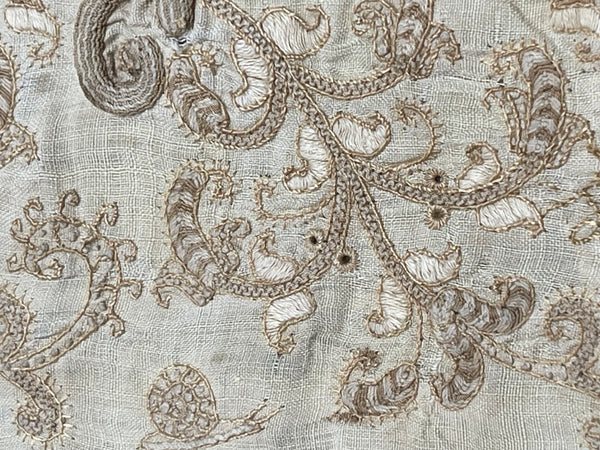 Antique Renaissance Embroidered Early Needlework Lace with Snails Insects Birds: Late C16th early 17th century, Italy