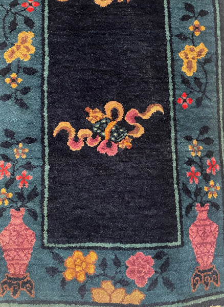 Pair Handmade Art Deco Chinoiserie Rugs: C1920s China