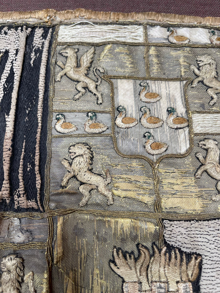 Antique Rare Ancient Embroidered Armorial Coat of Arms: C16th Europe