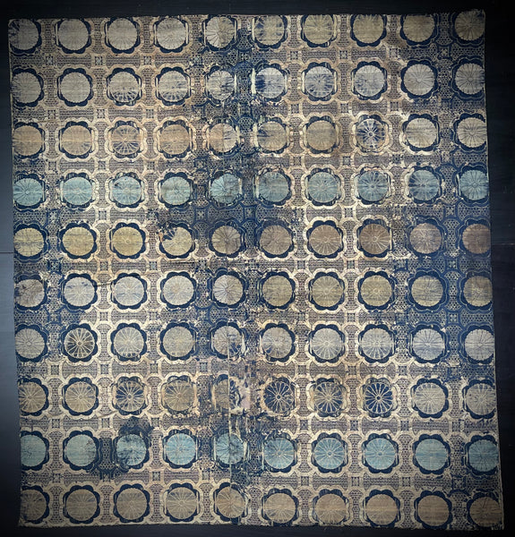 Rare Fine Antique Japanese (Kinran) Silk and Gilt Thread Brocade: C18th Edo period, Japan